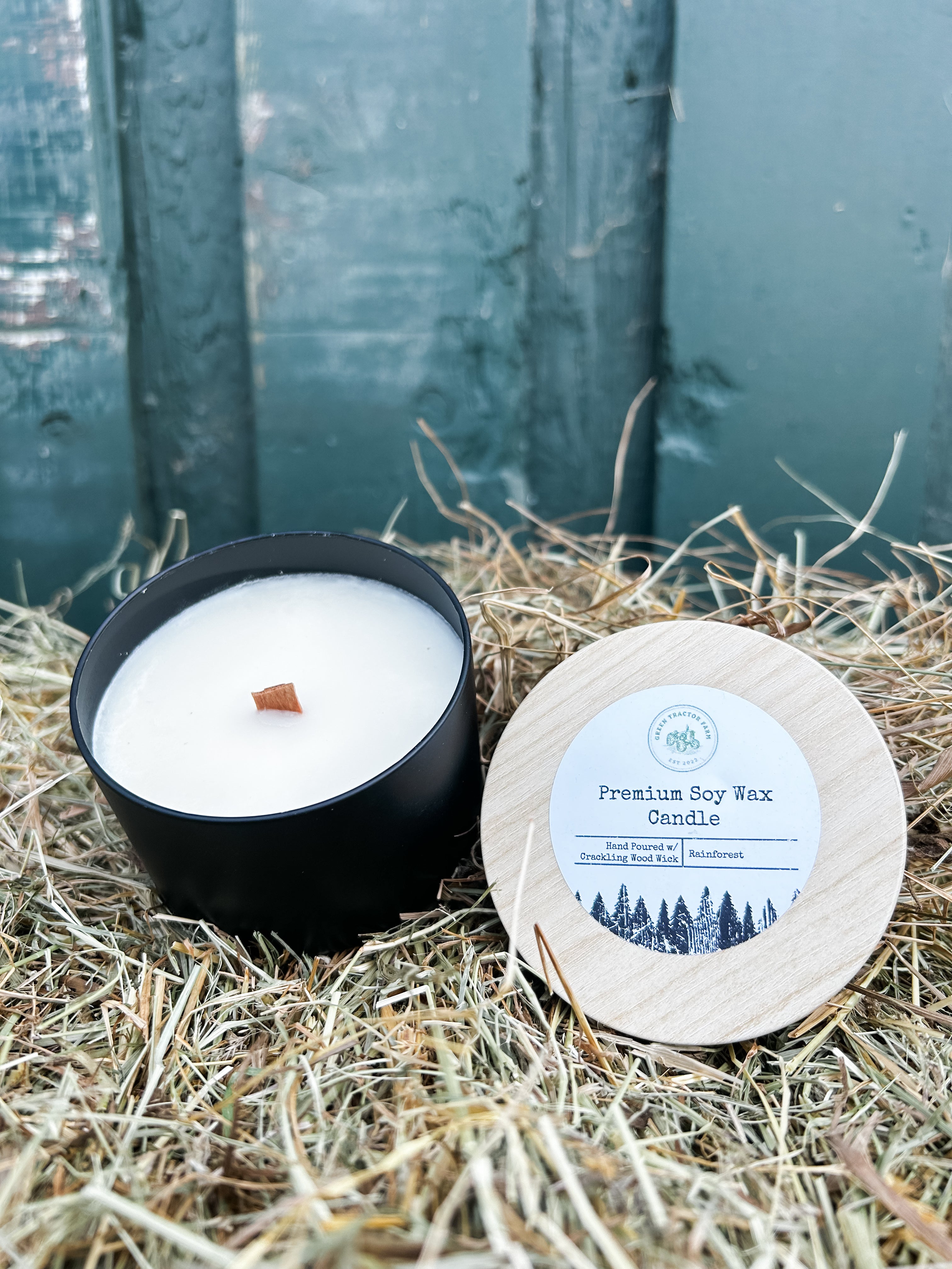 8 oz Premium Soy Wax Candle with Crackling Wood Wick - Rainforest